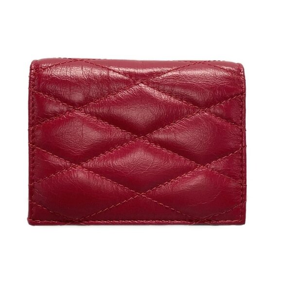 Auth JIMMY CHOO - Raspberry Leather Bifold Wallet - Picture 2 of 5